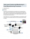 Tank Level Control and Monitoring in Food Manufacturing Processes